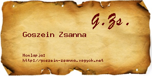 Goszein Zsanna névjegykártya
